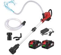 ONEVAN Bomba de Barril de Lluvia Inalámbrica con Barra Telescópica, Bomba de Agua Eléctrica Inalámbrica Brushless, Altura de Elevación 10m, Caudal 2740 L/h, 2x21V Baterías, para Jardín, Piscina