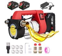 ONEVAN Bomba de Gasoil Inalámbrica 50L/min, Bomba de Combustible Eléctrica Inalámbrica & Bomba de Gasoil Portátil con 2x 3.0Ah Baterías, Para Gasoil y Queroseno - Ideal para Tractor, Camión, Barco