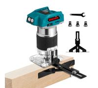 ONEVAN fresadora para madera, fresadora inalámbrica para Makita 18V, 5 velocidades variables, 30000RPM, enrutador para madera sin escobillas con 3 pinzas de 6 mm, 6,35 mm, 8 mm (sin batería)