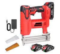 ONEVAN Grapadora y pistola de uñas, 2 en 1 grapadora eléctrica y clavadora con batería con 2 baterías de 2000 mAh, 80 clavos/min, grabadora de uñas para madera, incluye 100 clavos de 30 mm y 100