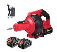 ONEVAN Máquina de limpieza de tuberías con batería, 7 m, espiral, dispositivo de limpieza de tuberías eléctrico con 2 baterías de 4000 mAh, batería de 20 V, espiral para tuberías de 30-100 mm de