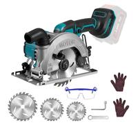 ONEVAN sierra circular bateria, sierras circulares de mano sin escobillas para Makita 18V, mini sierra circular de 7000 RPM, profundidad de corte de 48 mm, 0-45°, con 3 hojas de sierra (sin batería)