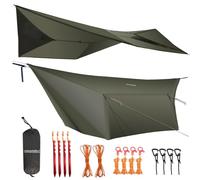 onewind Lona para hamaca, mosca para lluvia, ultraligera, cubierta grande, refugio con puertas, portátil para arbustos de invierno, tienda de campaña, todos los accesorios incluidos (verde oliva1, 365