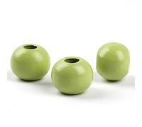 Oneyijun 50 Piezas Cuentas de Madera Naturales Redondas de Colores para Bisutería DIY - Abalorios de 20mm con Agujero para Manualidades, Decoración y Creación de Joyas (Verde)