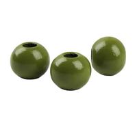 Oneyijun 50 Piezas Cuentas de Madera Naturales Redondas de Colores para Bisutería DIY - Abalorios de 20mm con Agujero para Manualidades, Decoración y Creación de Joyas (Verde oscuro)