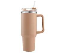 Onezebra 40oz Taza Termica con Pajita y Tapa, Termo Acero Inoxidable, Vaso de viaje de café con aislamiento al vacío de doble pared - Taza Reutilizable, Travel Mug Curry