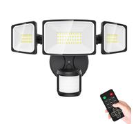 Onforu LED foco con detector de movimiento al aire libre con mando a distancia 55W, 5000 LM LED luz al aire libre, 6500K, IP65 impermeable función de red foco para garaje