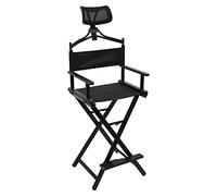 ONFSZCKB Silla plegable profesional con reposacabezas, reposapiés y marco de aluminio portátil, silla de pie para exteriores, color negro