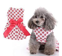 Ong Vestido de Verano para Perros, fácil de Usar, Duradero, cómodo, fácil de Usar, Vestido de poliéster para niña, Perro para Interior para el hogar(XDZ302 White, XS)