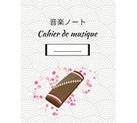Ongaku Note - Cahier de Musique Japonais avec Lignes Seyès et Portées | Design Seigaiha gris & Sakura: Cahier de musique pour adultes et enfants, avec ... Seigaiha, Koto et pétales de Sakura
