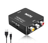 ONGNIUU Adaptador Convertidor RCA a HDMI, Adaptador AV a HDMI, 1080P RCA Compuesto CVBS Video Convertidor de Audio con Cable USB, para PS2 Wii Xbox VHS DVD TV Proyector, Soporta PAL/NTSC