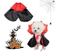 ONGNIUU Capa de Vampiro para Mascotas Tamaño M - Disfraz para Perros y Gatos, Capa de Mascota para Halloween, Ideal para Halloween, Fiestas Temáticas y Fotos, Fácil de Colocar y Ajustable