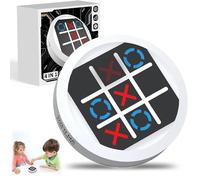 ONGNIUU Tres en Raya Electrónico - Tic TAC Toe Electrónico 4 en 1, Juegos de Viaje Portátiles, Entrenamiento Educativo de Memoria Tic-TAC Toe, con Pantalla Táctil, para Niños (Blanco)