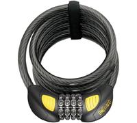 OnGuard 8031GLO D Man Lit Tum Lock Combo Coil - Black, 185 x 12 cm