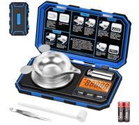 Onherm Bascula de Precision, 50g/0.001g Bascula Gramos, Báscula de Magnesio para Pesar Polvos, Joyas, Alimento, Recarga, Bascula Precision con Peso de Cal, Pinzas