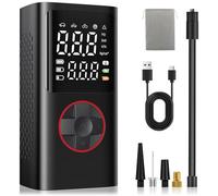 Onherm Compresor Aire Portátil, 150 PSI Inflador Ruedas Coche con Todas Las Válvulas, Luz LED, 5 Modos, Parada Automática, Inflador Electrico para Bicicleta, Moto, Coche y Balones