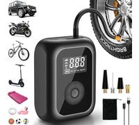 Onherm Compresor Aire Portatil, 6000Mah Inflador Ruedas Coche Mini Bomba de Aire Bicicleta Electrica, 10,3Bar/ 150PSI con Recargable y Pantalla LED para Coches, Motos, Bicicletas, Anillo de Natación