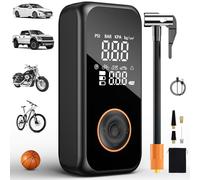 Onherm Inflador Ruedas Coche, 6000mAh Compresor Aire Portatil, 5 Modos Inflador Bicicletas con Pantalla LCD, 150PSI, Carga Tipo C con Lámpara LED para Coche, Motocicleta, Bicicleta, Pelota, Sup