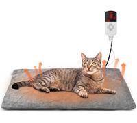 Onherm Manta Térmica Eléctrica para Gatos y Perro 45×45cm,9 Temperaturas & Timer 12H, Almohadilla Térmica para Mascotas - Apagado automático y Lavable