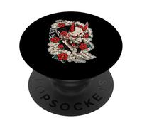 Oni Demonio Flores Japón Tatu PopSockets PopGrip Adhesivo