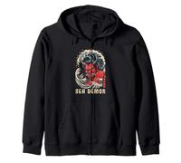 Oni Japanese Kanji Demon Retro Anime Japón Souvenir Sudadera con Capucha