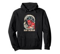 Oni Japanese Kanji Demon Retro Anime Japón Souvenir Sudadera con Capucha