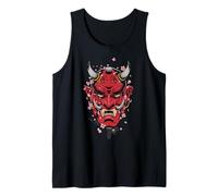 Oni Mask Cherry Blossom Japanese Demon Art Camiseta sin Mangas