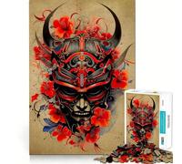 Oni Samurai No Jigsaw Puzzles for Adults1000 Pieces Recall Upgrade Peaceful Time Tight Cut Santa Wish List (38x26cm)