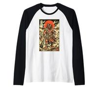 Oni Yokai Demon Mitología Japonesa Ukiyo-e Estética Camiseta Manga Raglan