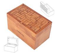 Onietoiy Gran caja de rompecabezas secreta de madera de 32 pasos, juguetes de madera de haya, soporte para dinero, almacenamiento hecho a mano, juegos de desbloqueo cerebral, compartimento retro,