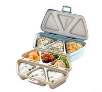 Onigiri - Juego de moldes 6 en 1 para bolas de arroz y sushi con construcción flexible de polipropileno antiadherente y configuración plegable de dos piezas (azul1+amarillo1)