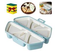 Onigiri Maker, Onigiri Molde 6 en 1 triangular para sushi onigiri, molde para hacer sushi, molde de bolas de arroz para hacer algas, hojas de algas, verduras frescas (azul)