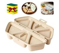 Onigiri Maker, Onigiri Molde 6 en 1 triangular para sushi onigiri, molde para hacer sushi, molde de bolas de arroz, para algas, hojas de algas, verduras frescas (caqui)