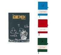 Onigiri Notebooks Juego de regalo de anime de una pieza, paquete de 3 (Luffy, Zoro, Sanji) diario de tapa dura A5 de cuero vegano | en blanco | Escritura, bocetos, dibujos, pintura y regalo para
