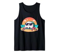 Onigiri Summer Vibes Kawaii Riceball con gafas de sol Camiseta sin Mangas