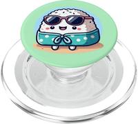 Onigiri Summer Vibes Kawaii Riceball con gafas de sol PopSockets PopGrip para MagSafe