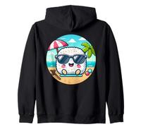 Onigiri Summer Vibes Kawaii Riceball con gafas de sol Sudadera con Capucha