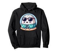 Onigiri Summer Vibes Kawaii Riceball con gafas de sol Sudadera con Capucha