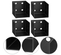 Oniissy 4 soportes de pared negros para pérgola hechos de acero de calibre 11 con grosor de 1/8 pulgadas para vigas de madera de 4 x 4 y 4 x 6, acabado resistente a la intemperie para estructuras al