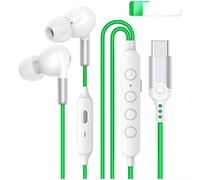 Oniissy Auriculares para juegos con cable tipo C e interfaces de 3,5 mm, cancelación de ruido para iPhone 16 para Android, indicador LED de control de volumen en línea, modo de juego con un solo toque