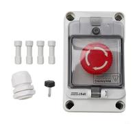 Oniissy Caja de interruptores de botón E-Stop, IP67 impermeable industrial Panel de control ABS con terminal de conexión rápida (E-stop)