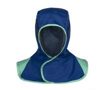 Oniissy Capucha de soldadura protectora con malla transpirable y tela ignífuga, tapa de soldadura ajustable para protección completa de cara y cuello en soldadura industrial (azul)