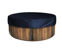 Oniissy Cubierta redonda impermeable al aire libre, protector de baño de spa anti UV, cubierta de piscina a prueba de polvo con tela recubierta de plata 190T negro (190 x 30 cm, negro)