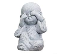 Oniissy Estatua de pequeño monje escultura de estilo chino, decoración adorable de Buda para el hogar, figura de monje pequeño de estilo chino, bonita figura de Buda de resina, atractivo artístico (no