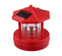 Oniissy Faro de energía solar, luz de jardín giratoria de 360 grados, lámpara de calle LED impermeable al aire libre con paneles solares duales para jardín césped patio (rojo)
