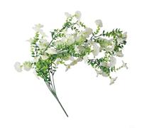 Oniissy Flores colgantes de gloria de la mañana artificial para interiores y exteriores, vides decorativas con hojas de eucalipto, valla de pared, puerta, jardín, decoración de boda, 75 cm de largo