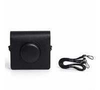 Oniissy Funda protectora para cámara Instax Wide para cámara EVO, funda de piel sintética con correa ajustable extraíble (marrón), como lo muestra la imagen, negro