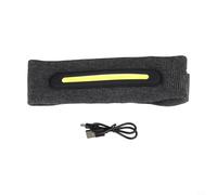 Oniissy Gorro que absorbe el sudor con luz para la cabeza para correr, diadema deportiva ligera y transpirable con 3 modos de luz LED, sombrero de algodón para correr al aire libre (gris)