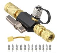 Oniissy Herramienta de extracción de núcleo de válvula, clasificada al vacío para instalador de extracción de núcleo HVAC con accesorios SAE de 1/4 pulgadas y 5/16 pulgadas, incluye 12 núcleos de