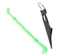 Oniissy Herramienta de nudo de pesca con mosca, dispositivo de atado de nudos de uñas para nudos rápidos y seguros con alambre de metal y plástico, alicates de pesca negros + verdes y kit de removedor